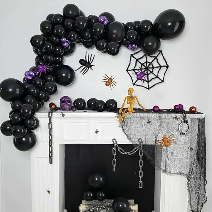 KAWKALSH 200pcs Black Balloons 5 Inch, Small Mini Latex Balloons for Party Birthday Baby Shower Anniversary Festival Arch Garland Decoration