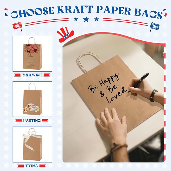 MESHA 600 Pcs Kraft Brown Paper Bags 10X5X13 Inch Large Gift Shopping Bags with Handles Bulk for Birthday,Wedding,Party,Favor,Grocery,Small Business