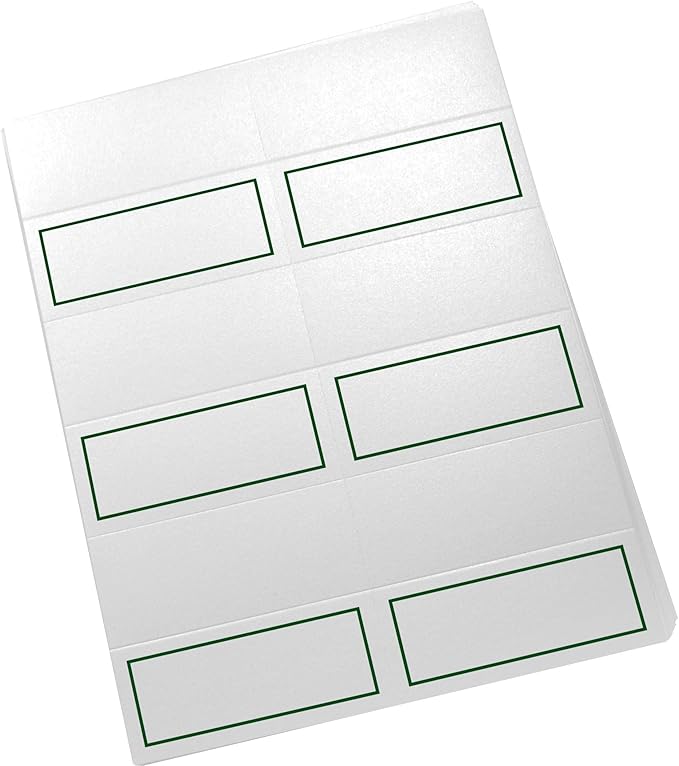 Single Line Border Printable Place Cards, Hunter Green (Choose Color), Set of 60 (10 Sheets), Laser & Inkjet Printers - Wedding, Party, Dinner, and Special Events