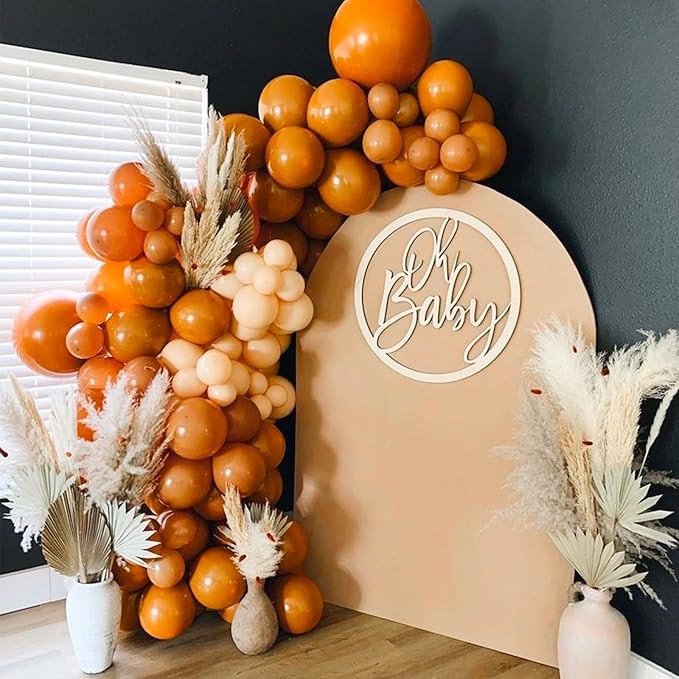 PartyWoo Burnt Orange Balloons 100 pcs 12 Inch Terracotta Rust Fall Color Balloons for Graduation Thanksgiving Halloween Baby Shower Birthday Party Decorations Orange-F53