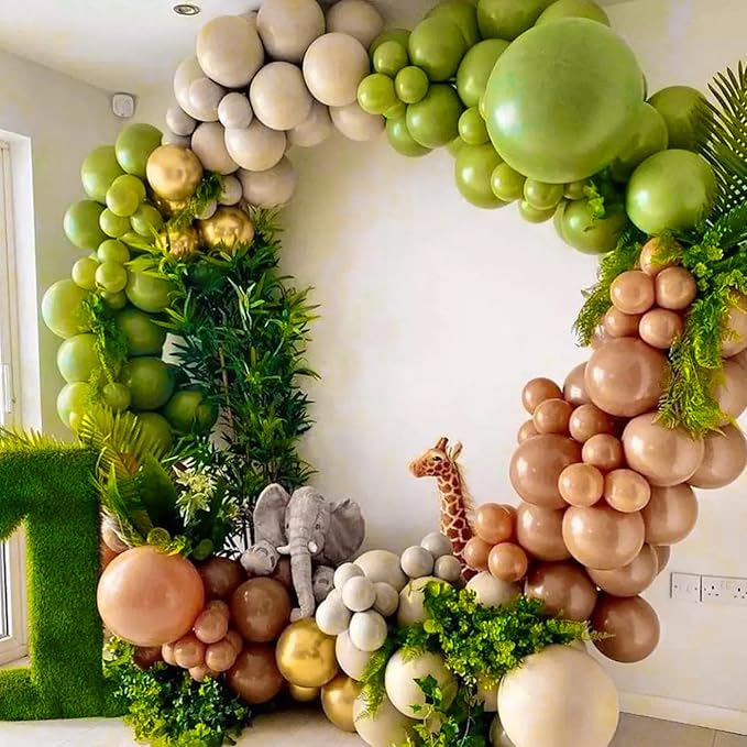 PartyWoo Olive Green Balloons 50 pcs 12 Inch Matte Sage Boho Green Eucalyptus Helium Balloons for Wedding Baby Shower Gender Reveal Birthday Graduation Jungle Safari Party Decorations Green-F06