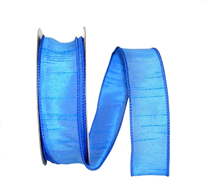 Reliant Ribbon 92975W-053-09H Dupioni Supreme Wired Edge Ribbon, 1-1/2 Inch X 20 Yards, Blue