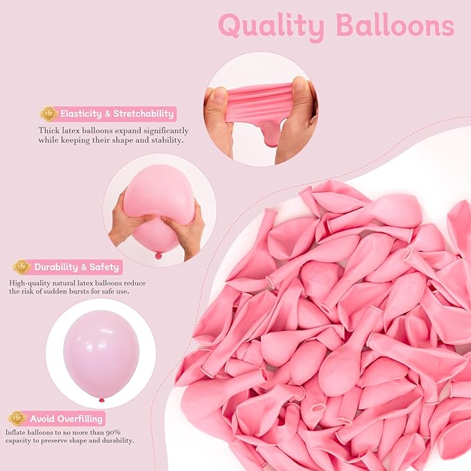 Pink Balloons 60 PCS Light Pink Balloons 12 Inch Pastel Baby Pale Pink Balloons for Girls Women Birthday Party Baby Shower Gender Reveal Wedding Decoration