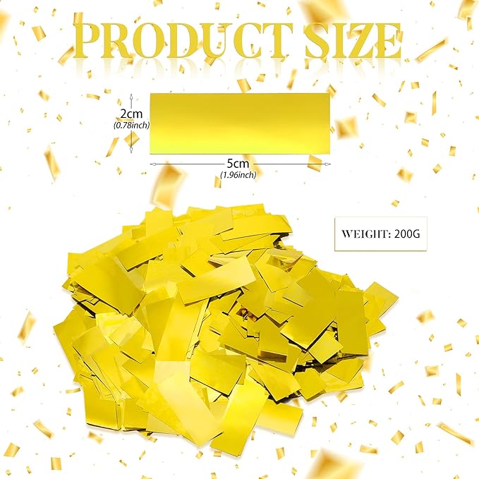 Sumind 200 Grams Gold Silver Large Metallic Confetti Rose Glitter Throwable Table Scatter Foil Confetti for Christmas Birthday Party Baby Shower Graduation Wedding Celebrations(Gold)