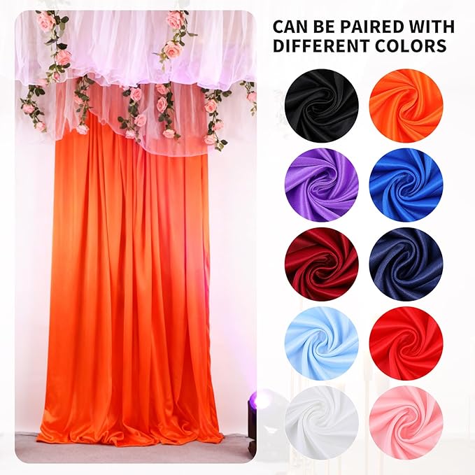 5x10FT Photo Stage Backdrop 2 Panels Curtains Drapes for Photography and Party(Burgundy)