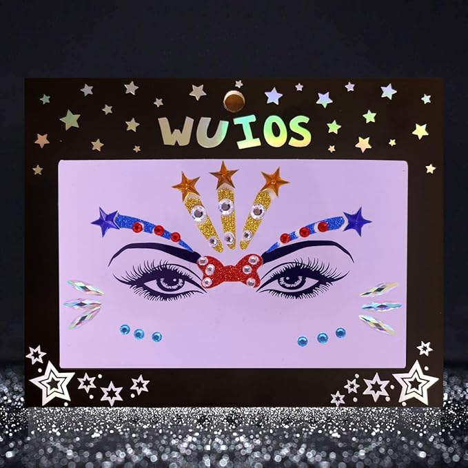 Mermaid Face Gems Stick Jewels for Women Cosplay Mermaid Halloween Club Eye Face Gems Stickers on Rave Party Gift for Kids Eye Face Jewels Temporary Tattoos Festival (Multicolored)