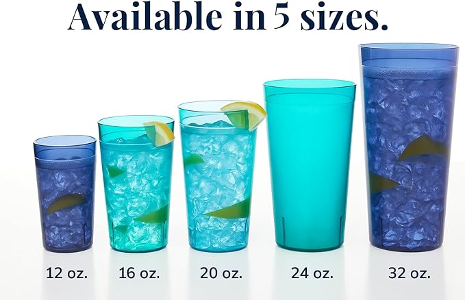 Party Outlaw Red Plastic Cup Tumblers 6 Pc 32oz Lightweight, Heavy Duty Stackable Cafe Style Plastic Glasses. Reusable & Dishwasher Safe Ice Tea & Water Cupsafe Ice Tea & Water Cups