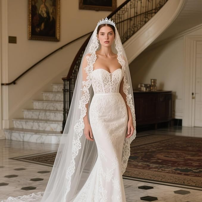 Silver Crystal Princess Queen Tiara - Bride Rhinestone Crowns Headband for Women Wedding,Birthday,Halloween,Prom,Pageant,Party,Coming of Age Ceremony,Photo Props (HG301-Silver White)