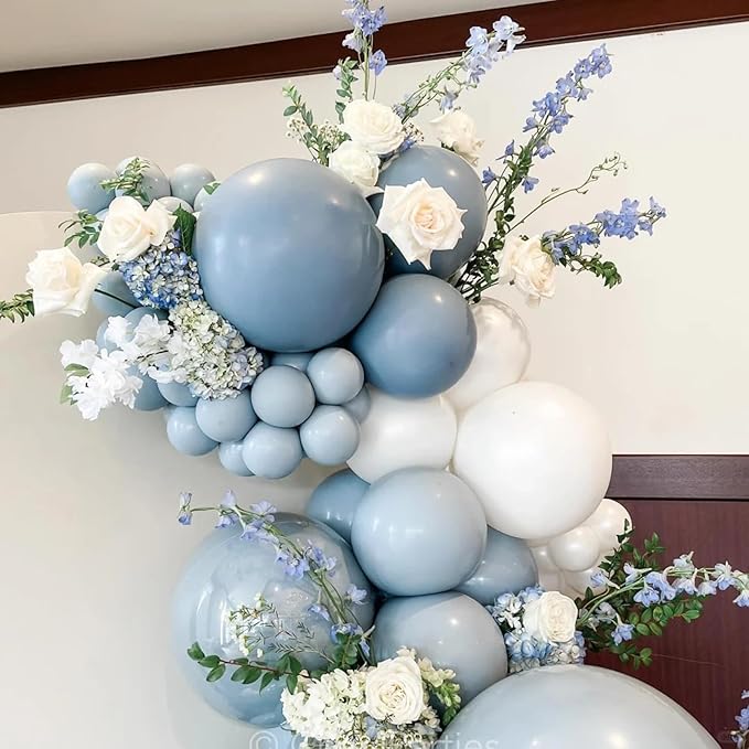 Dusty Blue Balloons, 66pack 12inch Slate Blue Latex Party Balloons for Wedding, Birthday, Graduation, Bridal Shower, Baby Shower, Gender Reveal, Anniversary Party Decorations