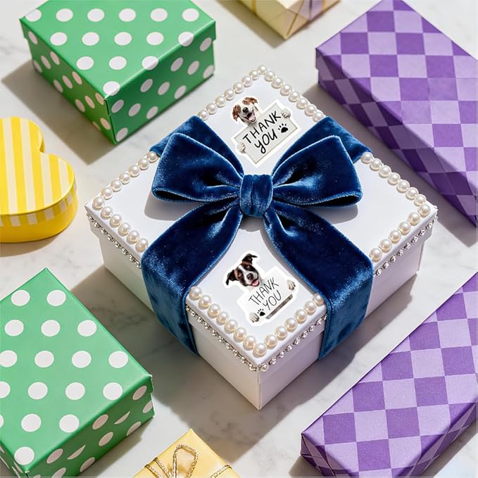 500 pcs Dog Thank You Stickers roll,Suitable for Corporate Product Packaging, pet Supplies, Gift Embellishments, Greeting Cards, and Waterproof Adhesive Labels for Sealing envelopes.