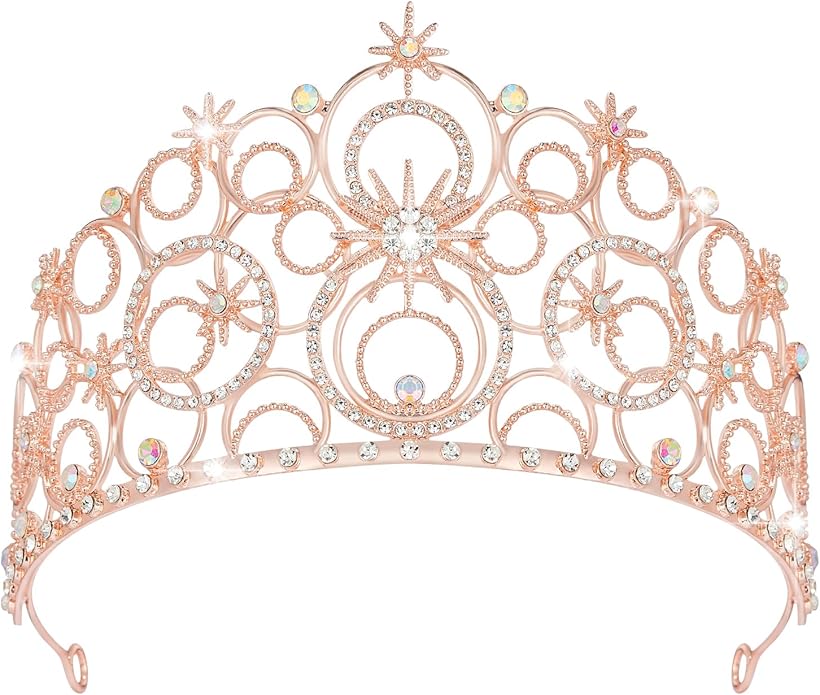 Crystal Crowns for Women, Crystal Bubble TiaraBride Royal Queen Headband Princess Headpieces for Women Bridal Wedding Prom Birthday Party Crowns