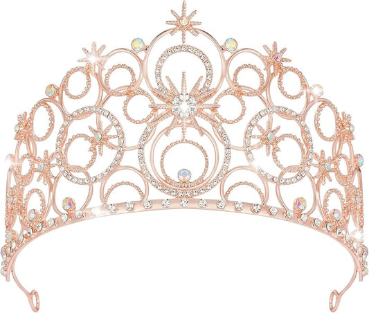 Crystal Crowns for Women, Crystal Bubble TiaraBride Royal Queen Headband Princess Headpieces for Women Bridal Wedding Prom Birthday Party Crowns