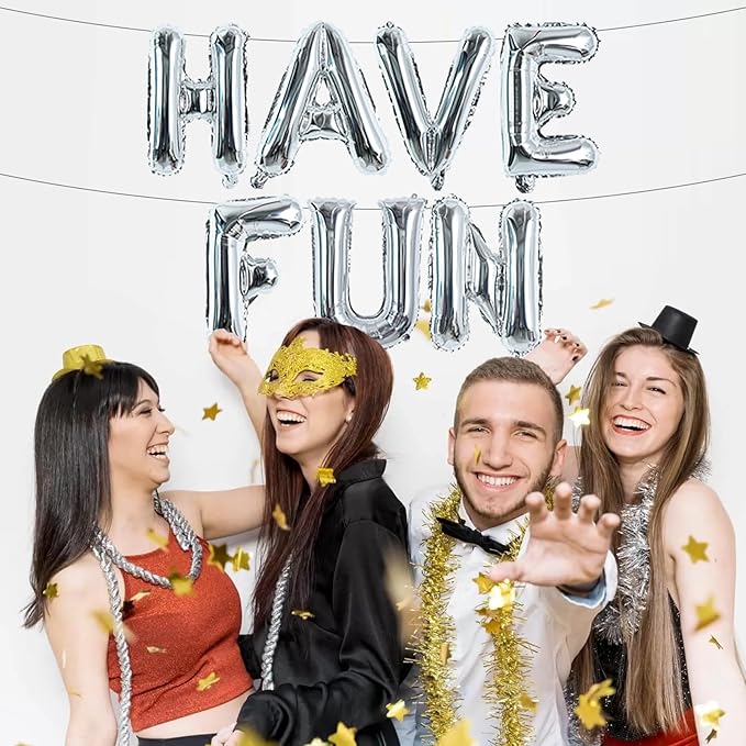 TONIFUL 16 Inch Silver Letter A-Z Balloons,Custom Phrase Mylar Foil Alphabet Letter DIY Personalized Phrase Banner for Birthday Anniversary Celebration Graduation Party Supplies Decoration (26 Pcs)