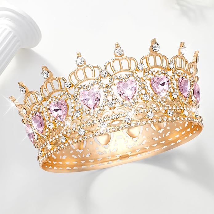 Queen Crown Wedding Rhinestone Heart Crowns and Tiaras for Women Costume Party Hair Accessories Princess BirthdayCrown Crystal Bridal Crown