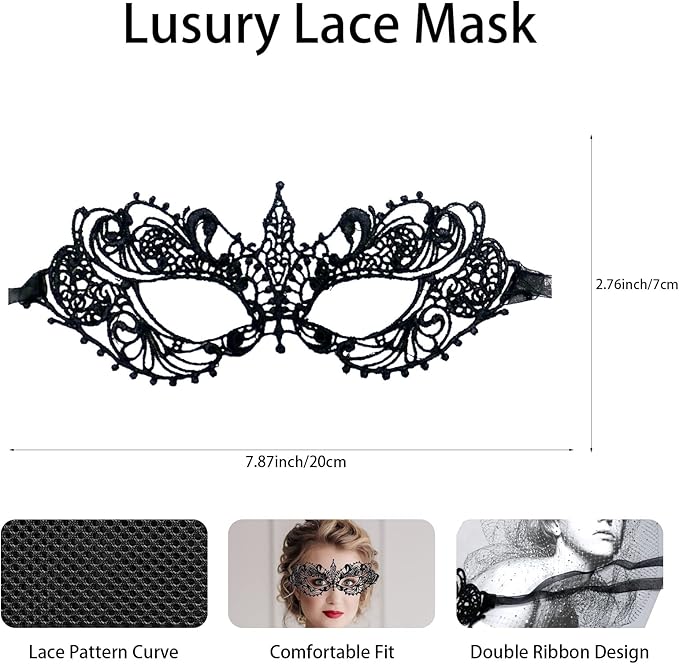 Erythem Couples Masquerade Mask Set - Venetian Party Masks for Women & Men - Halloween Costume & Mardi Gras