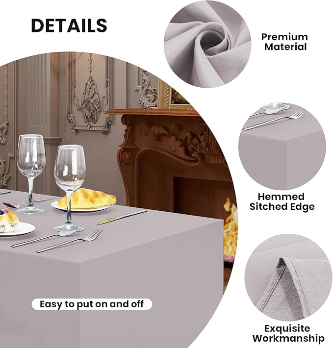 Ascoza 2 Pack Fitted Tablecloth for 6 Foot Rectangle 72 x 30 Inch Silver Table Covers Water Resistant Polyester Cloth for Folding, Parties,Display, Trade Show (Silver)