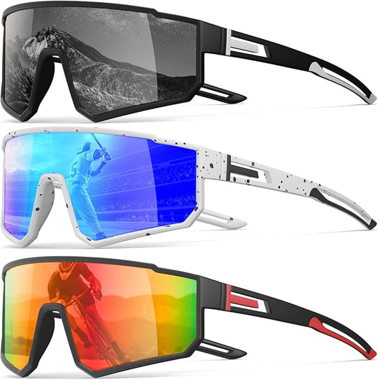 IKTOD 3 Pack Polarized Running Sunglasses for Women Mens Sunglasses UV Protection for Cycling Baseball Fishing