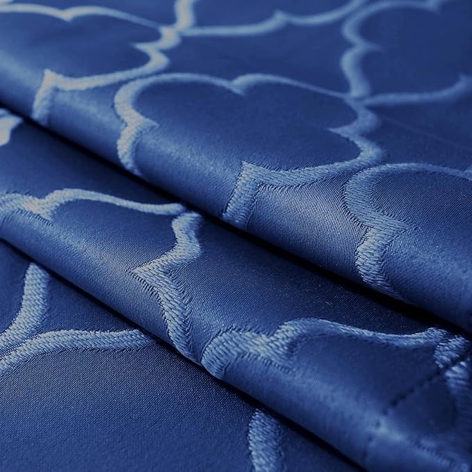 SASTYBALE Jacquard Cloth Napkins 20 x 20 Inch Flower Pattern 4 Pieces Solid Washable Comfortable for Restaurant Family Dinners Weddings Parties and Banquets(Square, 20 x 20 inch,Navy Blue)