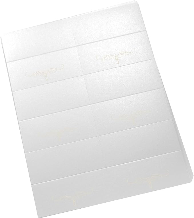 Decadent Flourish Printable Place Cards, Ivory (Choose Color), Set of 150 (25 Sheets), Laser & Inkjet Printers - Wedding, Party, Dinner, and Special Events - Made in the USA