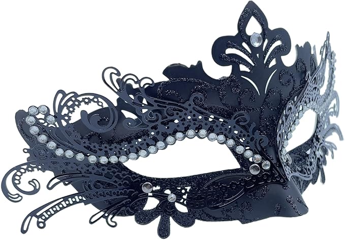 Couple Masquerade Mask Set - Venetian Style Masks for Halloween, Costume Parties and Carnival