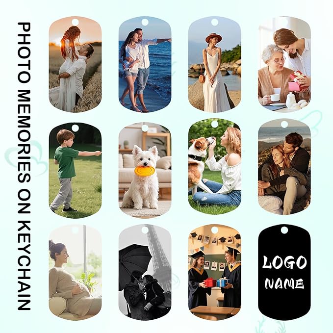 Custom Keychain with Picture Double Side Personalized Engraving Photo LOGO Text Customized Gifts for Boyfriend Men Women