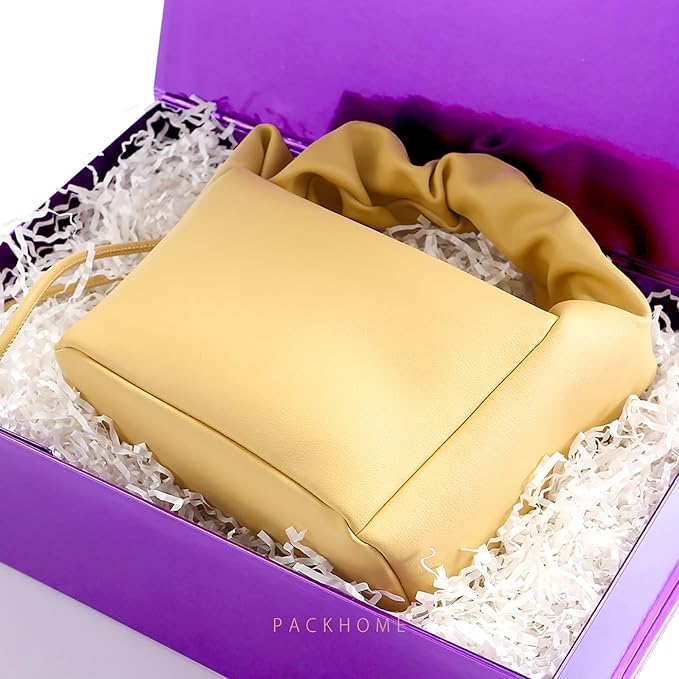 PACKHOME 6 Large Gift Boxes with Lids 13.5x9x4.1 Inches, Sturdy Collapsible Gift Boxes with Magnetic Closure (Glossy Purple)