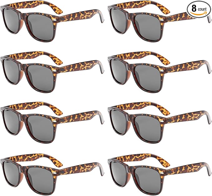 Pibupibu Neon Colors Party Favor Supplies Unisex Sunglasses Pack of 8
