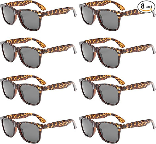 Pibupibu Neon Colors Party Favor Supplies Unisex Sunglasses Pack of 8