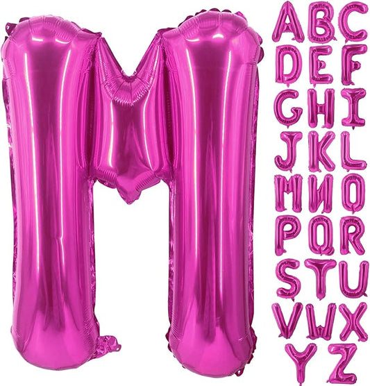 Lovoir 40 Inch Large Hot Pink Letter M Balloons Big Size Jumbo Mylar Foil Helium Balloon for Birthday Party Celebration Decorations Alphabet Hot Pink M