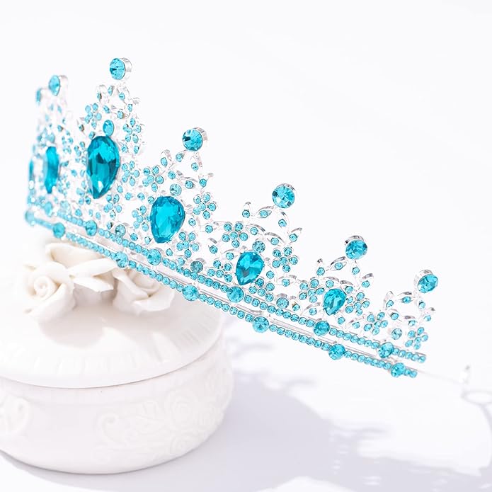 FORSEVEN Crystal Tiaras for Women, Wedding Tiaras and Crowns for Women Tiaras for Birthday Party Princess Crown Hair Accessories Bride Rhinestone Halloween Decorations Headband