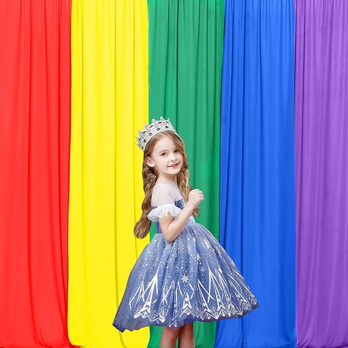 Rainbow Backdrop Curtain – 10x10ft Photography Background, Wrinkle-Free Polyester Fabric Colorful – Perfect Photo Backdrop for Birthday, Wedding, Baby Shower, Kids' Room Decoration