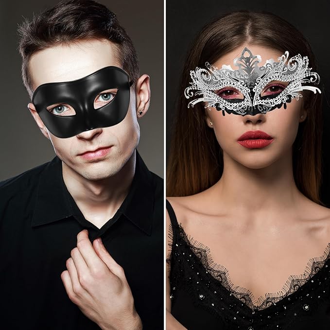 OIDEA Masquerade Mask for Couple - Roman Greek Venetian Mask Halloween Prom Party Costume Ball Mardi Gras Mask for Women Men