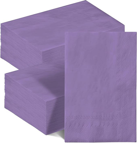 qiqee Bright Purple Paper Napkins 13 * 16inch Guest Paper Disposable Towels Napkin Paper Hand Towels for Wedding, Dinner, Birthday Party, Dessert Cocktail ＆ Kitchen Napkins（ 120 Count）