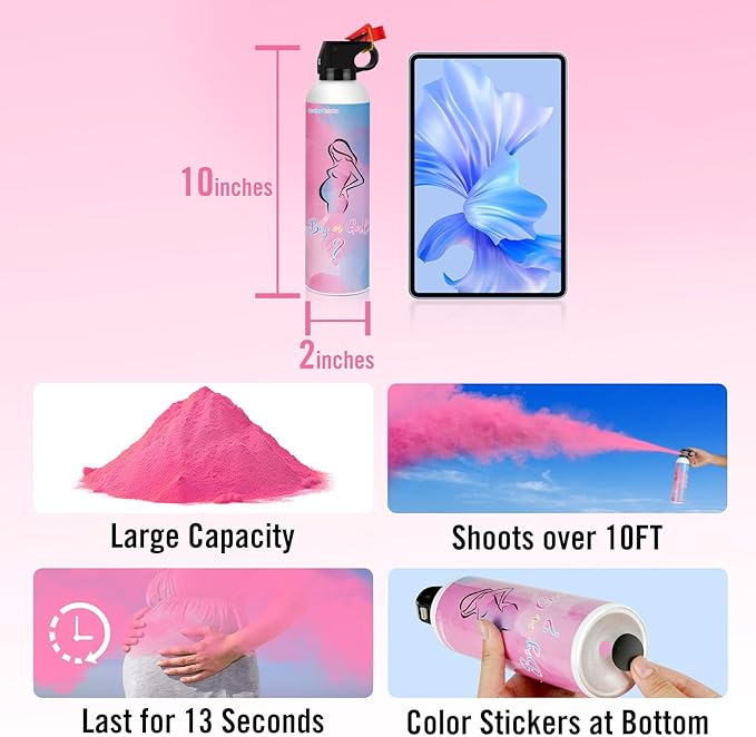 Baby Girl Reveal Party Supplies - 100% Biodegradable Pink Gender Reveal Decor (2 Pack)
