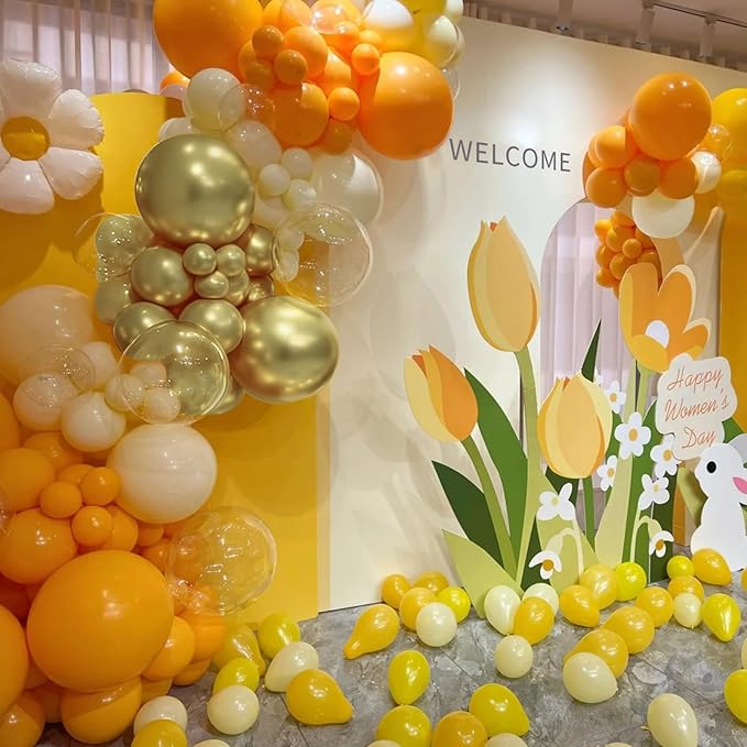 Orange White Nude Gold Balloon Arch Kit, 166Pcs Dusty Orange White Sand Metallic Gold and Nude Balloons for Birthday Party Baby Shower Bridal Shower Wedding Decorations