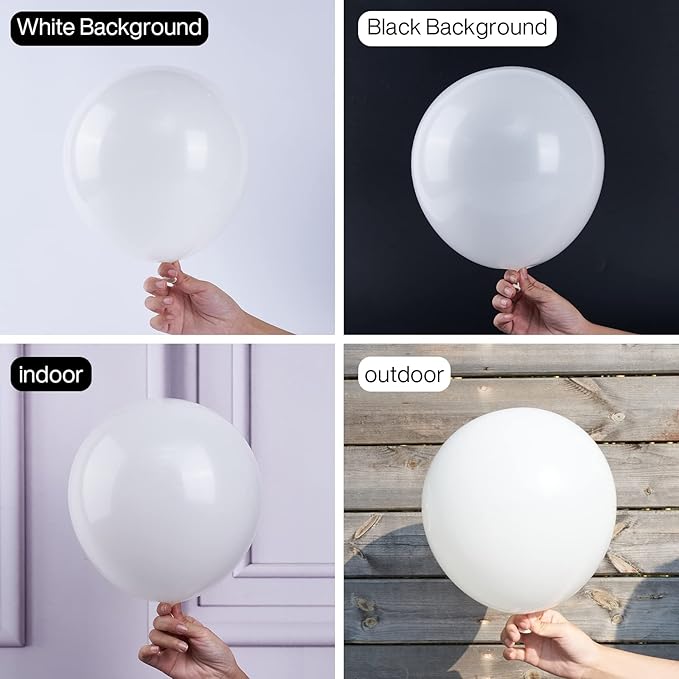 PartyWoo White Balloons 50 pcs 12 Inch Latex Helium White Cream Balloons for Wedding Baby Shower Birthday Bridal Shower Graduation Engagement Princess Anniversary Party Decorations White-Y13