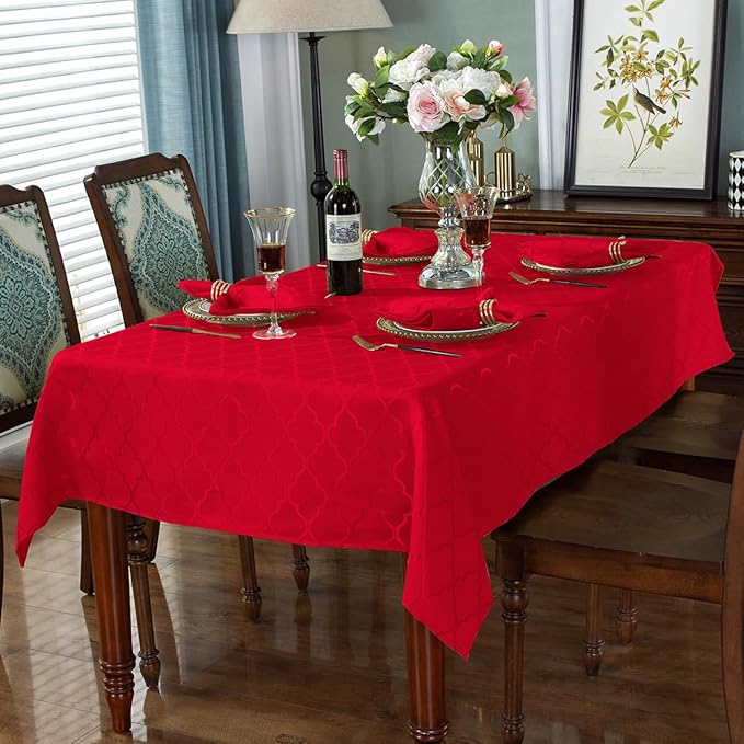 SASTYBALE Christmas Cloth Napkins 20 x 20 Inch, Flower Pattern 4 Pieces Solid Washable Comfortable Napkins for or Xmas Holiday Party Decor (Red, 20” X 20” Napkin)