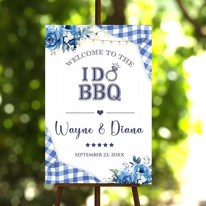 Personalized Welcome To The I Do BBQ Party Sign, BBQ Engagement Party Sign, I Do Barbeque Sign, I Do BBQ Welcome Sign, Couples Shower BBQ Sign, BBQ Yard Sign, BBQ Wedding Decorations