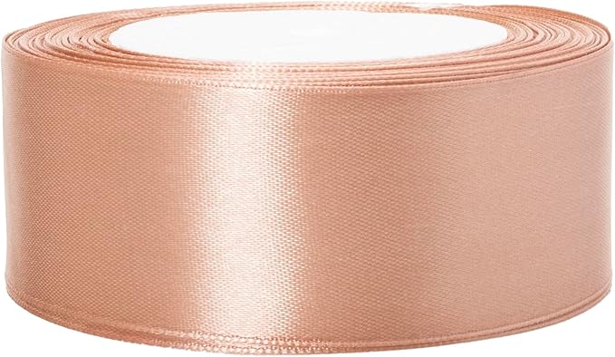 ATRBB 25 Yards 1-1/2 inch Wide Satin Ribbon Perfect for Wedding,Handmade Bows and Gift Wrapping(Mocha Mousse)
