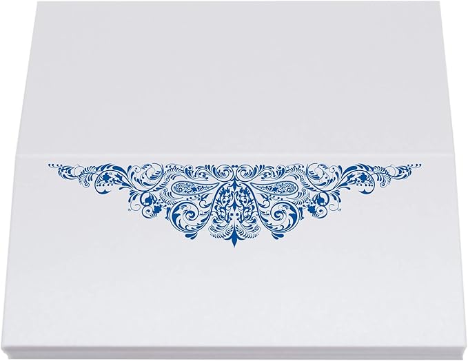 Paisley Place Cards, Royal Blue (Choose Color), Set of 25, Pre-cut and Scored - Wedding, Party, Dinner, and Special Events - Made in the USA