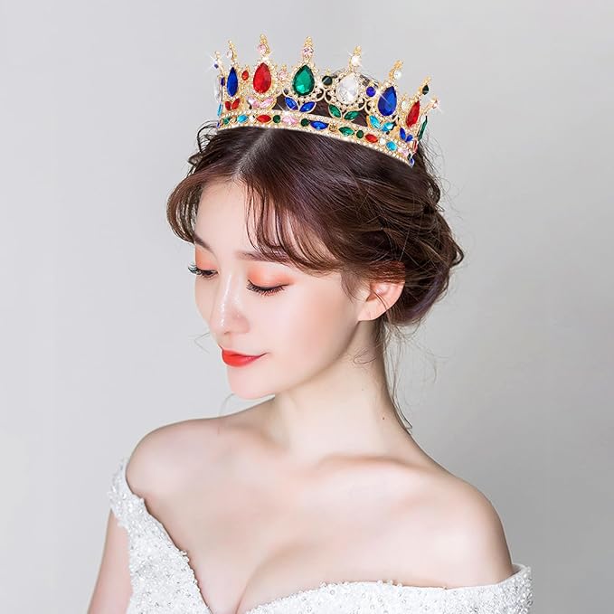 Queen Crown Rhinestone Wedding Crowns and Tiaras for Women Costume Party Hair Accessories Princess Birthday Crown Crystal BridalCrown