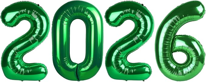 Dark Green 2026 Number Balloon, Black Number Balloons 40 Inch, 2026 Balloon Birthday Decorations, 2026 Birthday Party Supplies