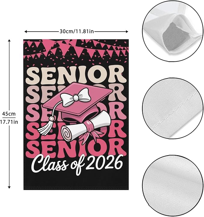 Class Of 2026 Senior 2026 Graduation Flags Decorative Banners For Room Next Day Delivery
