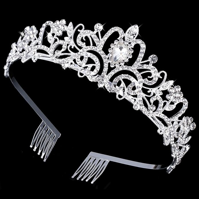 Crystal Tiara Crowns For Women Girls Princess Elegant Crown with Combs Women's Headbands Bridal Wedding Prom Birthday Party