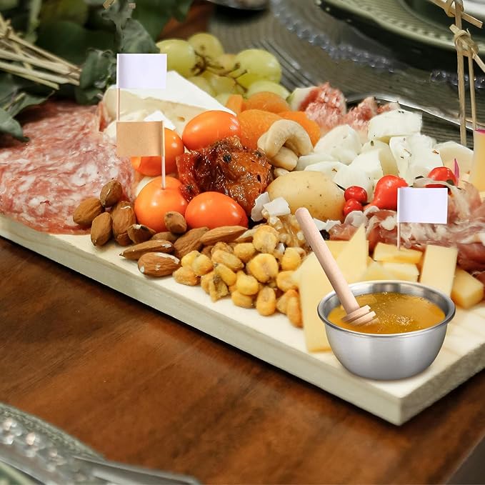 Charcuterie Boards Accessories, Charcuterie Utensils, Stainless Steel Spreader Knives Forks Spoons Mini Serving Tongs Small Dipping Bowls Toothpick Flags Utensils for Pastry Making