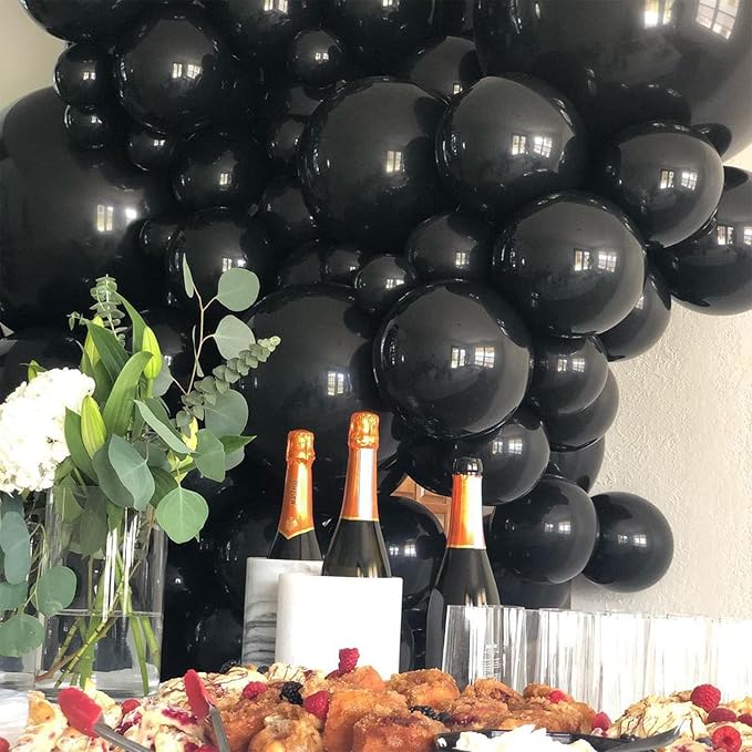 Labeol Halloween Balloons Black Balloons Different Sizes 151PCS 18/12/10/5 Inch Black Balloon Garland Arch Kit Quality Latex Balloons Decorations for Party Birthday Graduation Wedding