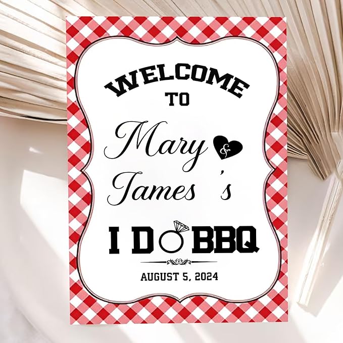 Personalized I Do BBQ Welcome Sign, I Do BBQ Sign, I Do BBQ Decorations, BBQ Engagement Party Sign, Couples Shower BBQ Sign, Welcome To The I Do BBQ Party Sign, BBQ Welcome Sign