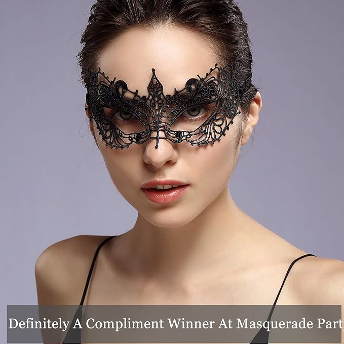 Exlinonline Lace Masquerade Mask Elastic,Fit for Adult,Soft Gentle Material,Specially For Costume,Thememed Party