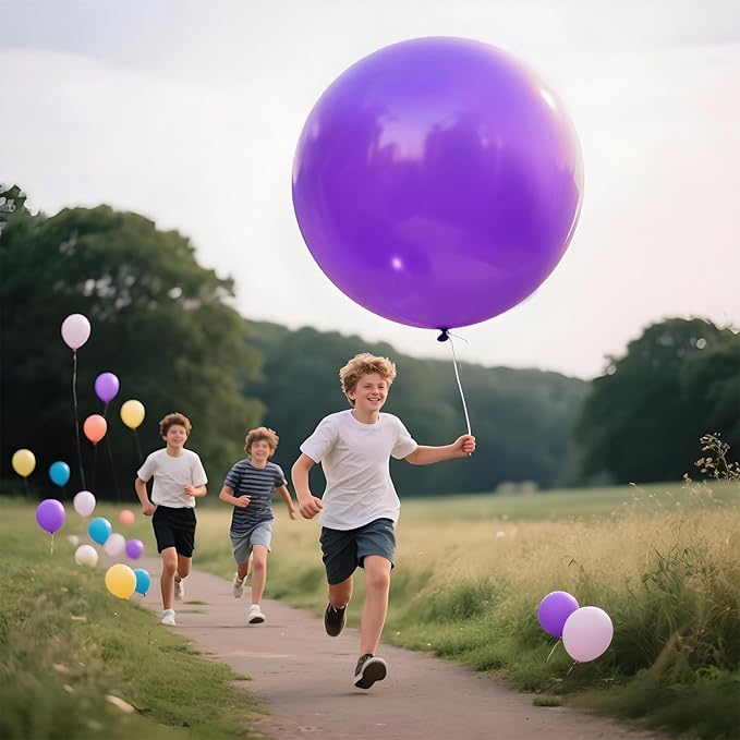KAWKALSH Purple Balloons 9pcs, 36 Inch Large Balloons for Garland or Arch as Party Wedding Baby Shower Decorations