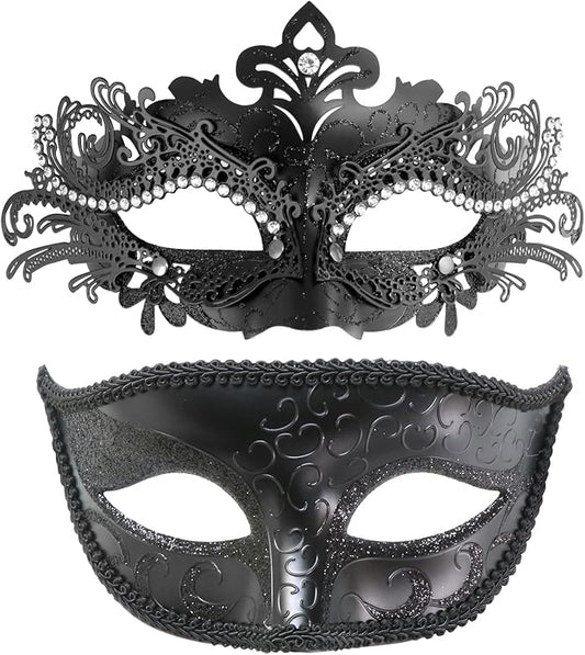 Coddsmz Couple Masquerade Mask Set - Venetian & Mardi Gras Mask for Women & Men